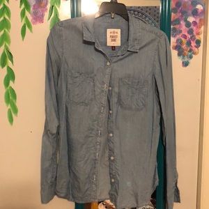“Denim” button up shirt